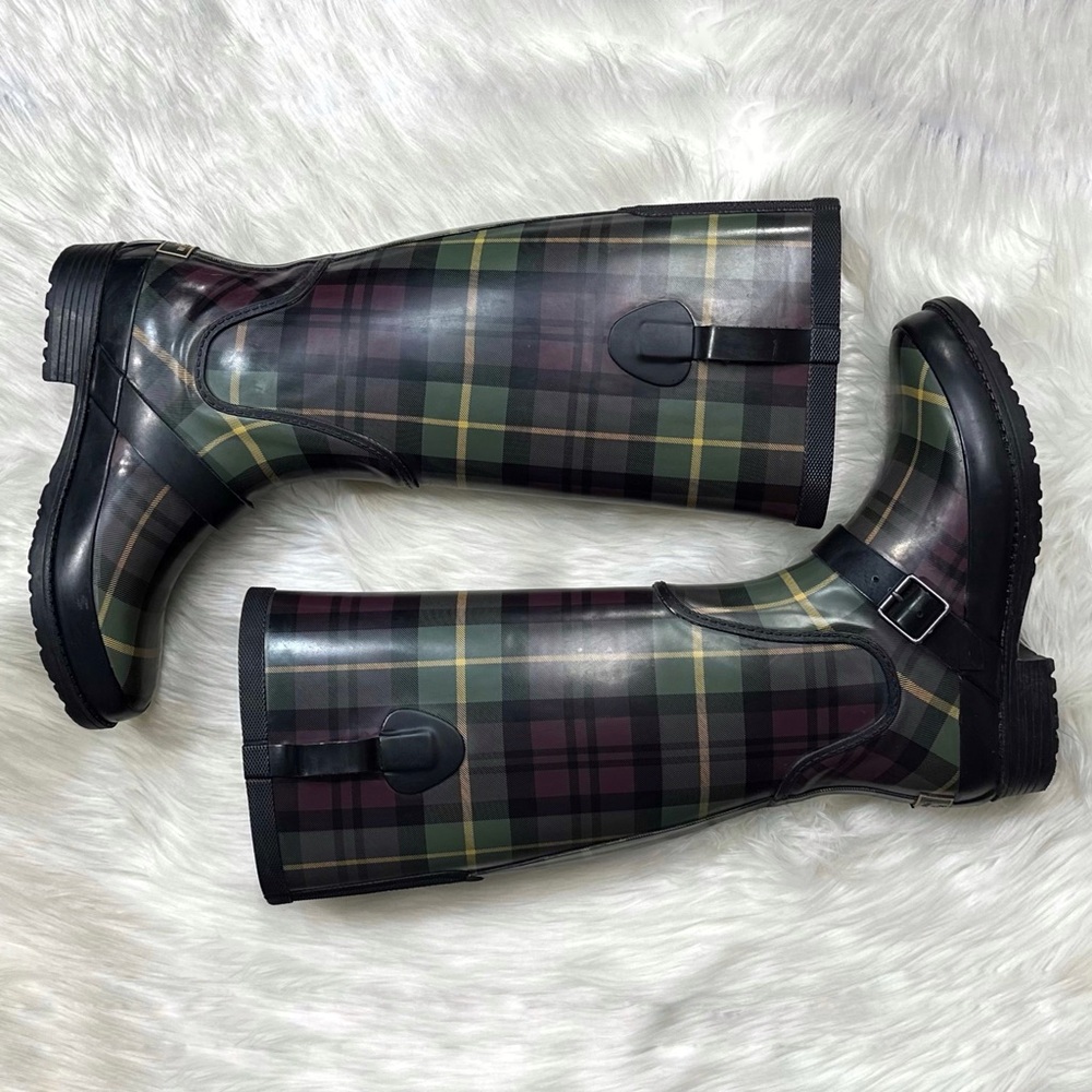 L.L. Bean Plaid Wellies Rainboots [S3065] - Picture 5 of 13